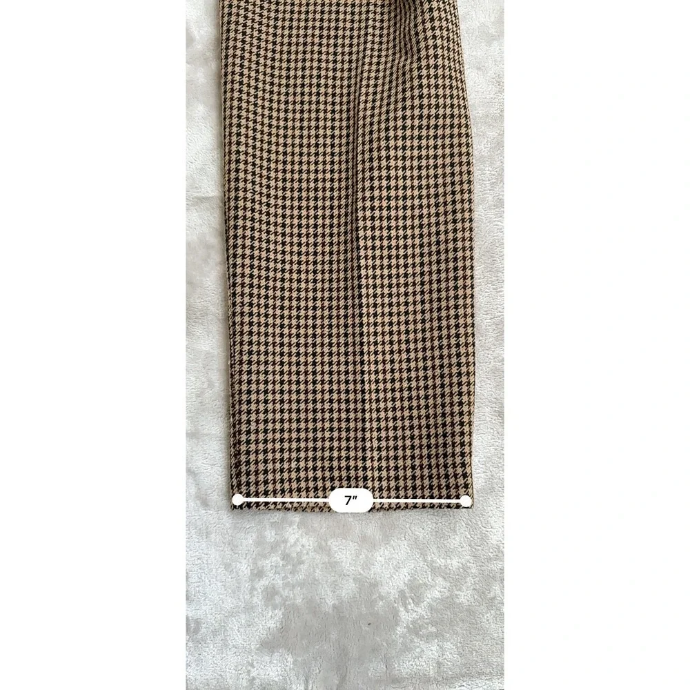 Banno Pants Trousers Womens Size 4 Brown Houndstooth Preppy Dark Academia Preppy